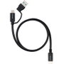 Nanocable Cable USB 3.2 Gen2 con Cabezal Intercambiable USB-C/USB-A a USB-C, 60W, 4K, 3m, Negro